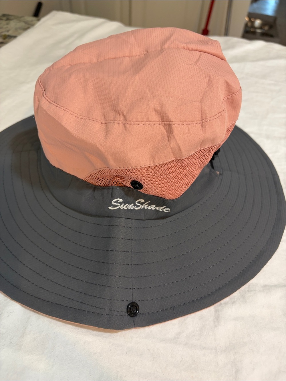 Sun Shade  Two-Tone Pink & Gray Sun Hat